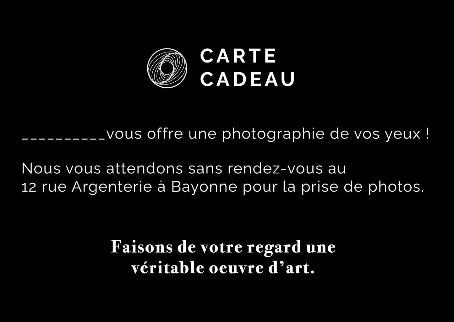 Carte-cadeau Iris Photographie